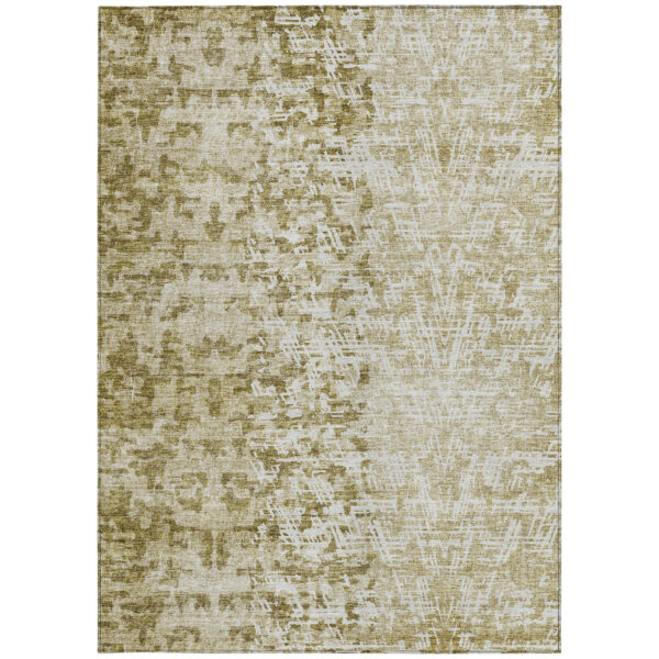 10' X 14' Taupe Beige And Ivory Abstract Washable Indoor Outdoor Area Rug