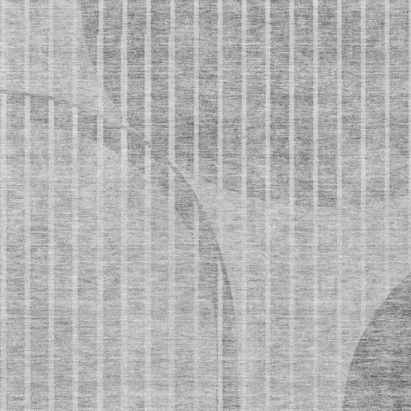 10' X 14' Gray Silver And Ivory Striped Washable Indoor Outdoor Area Rug