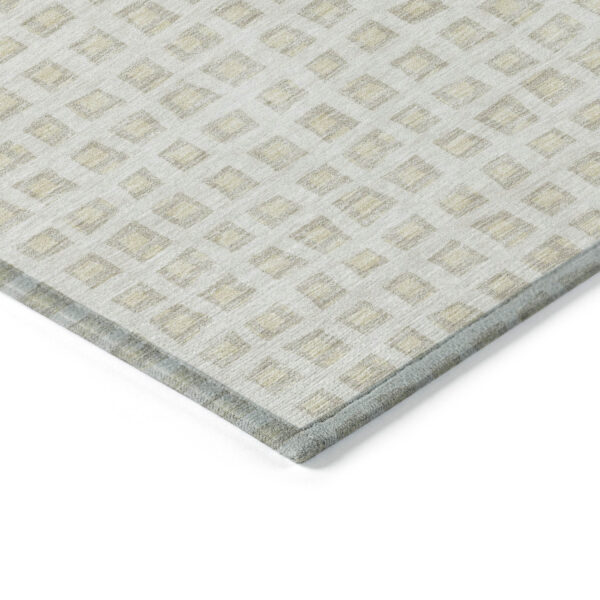 8' X 10' Ivory And Beige Geometric Washable Indoor Outdoor Area Rug