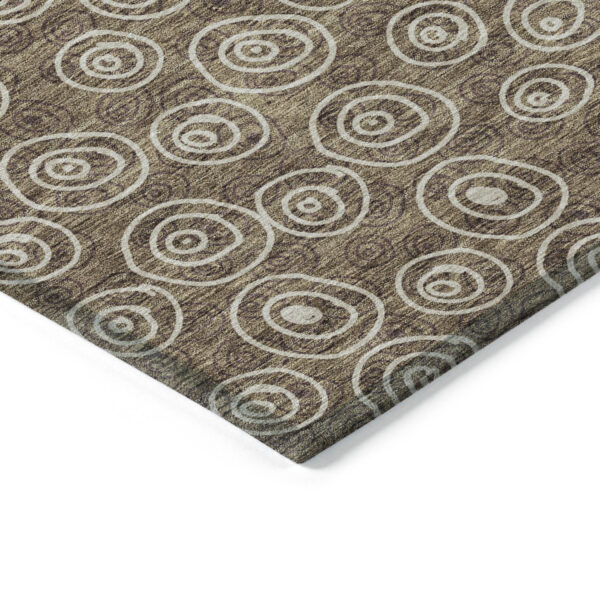 10' X 14' Brown Taupe And Beige Geometric Washable Indoor Outdoor Area Rug