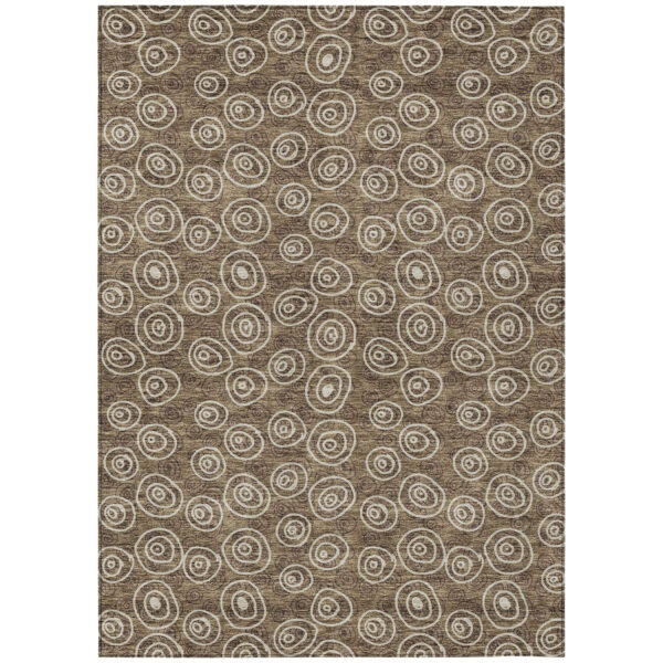 10' X 14' Brown Taupe And Beige Geometric Washable Indoor Outdoor Area Rug
