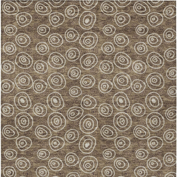 10' X 14' Brown Taupe And Beige Geometric Washable Indoor Outdoor Area Rug