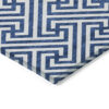 8' Blue And Ivory Round Geometric Washable Indoor Outdoor Area Rug