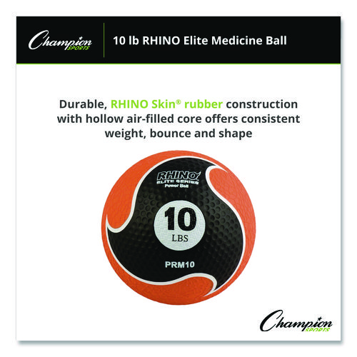 Rhino Elite Medicine Ball, 10 lb, Orange