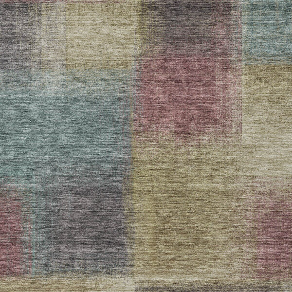 3' X 5' Beige Mauve And Brown Abstract Washable Indoor Outdoor Area Rug