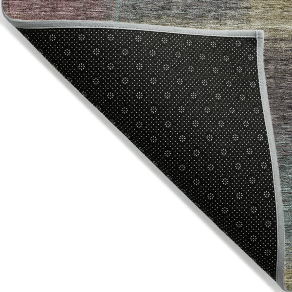3' X 5' Beige Mauve And Brown Abstract Washable Indoor Outdoor Area Rug
