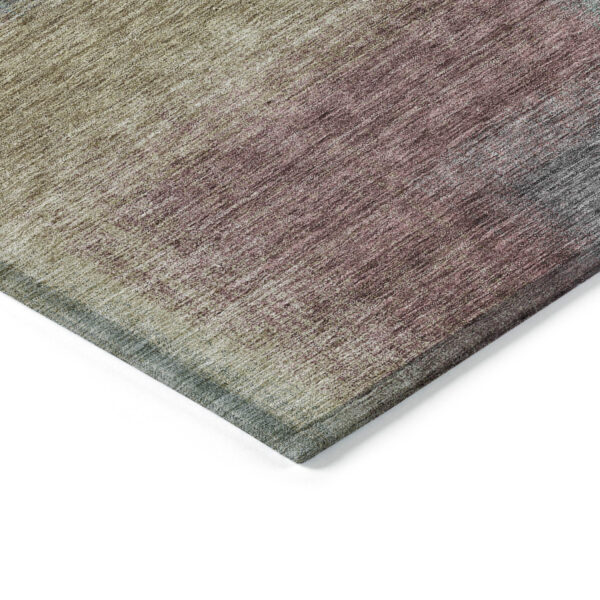 3' X 5' Beige Mauve And Brown Abstract Washable Indoor Outdoor Area Rug