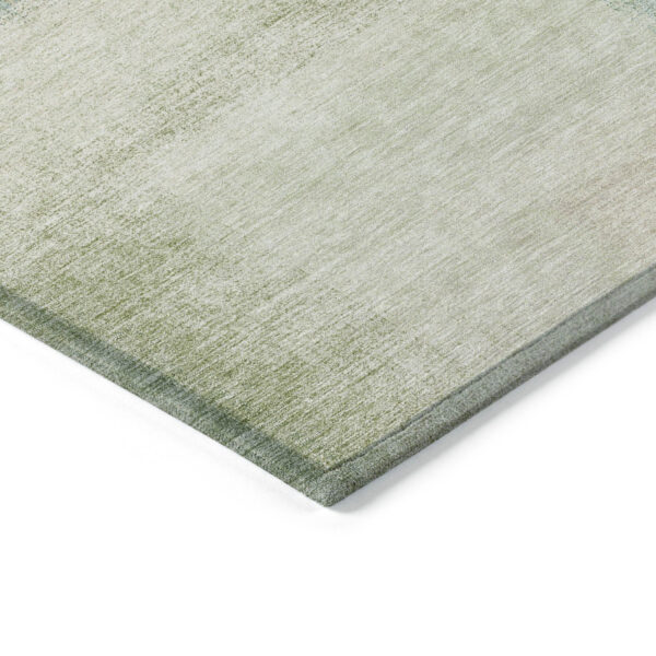8' X 10' Artichoke Green And Beige Abstract Washable Indoor Outdoor Area Rug