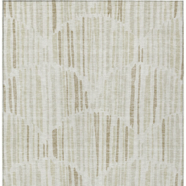10' X 14' Ivory Beige And Taupe Abstract Washable Indoor Outdoor Area Rug