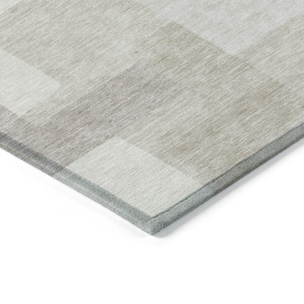 5' X 8' Beige Tan And Taupe Abstract Washable Indoor Outdoor Area Rug