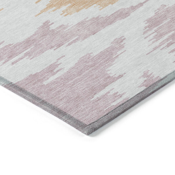 5' X 8' White Sky Blue And Artichoke Green Abstract Washable Indoor Outdoor Area Rug
