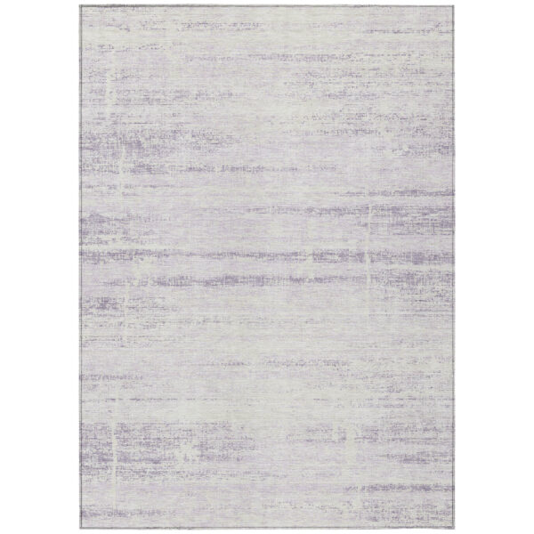 9' X 12' Lavender Purple And Ivory Abstract Washable Indoor Outdoor Area Rug