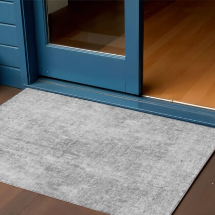 3' X 5' Gray Silver And Charcoal Abstract Washable Indoor Outdoor Area Rug