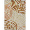 3' X 5' Terra Cotta Copper And Gold Abstract Washable Indoor Outdoor Area Rug