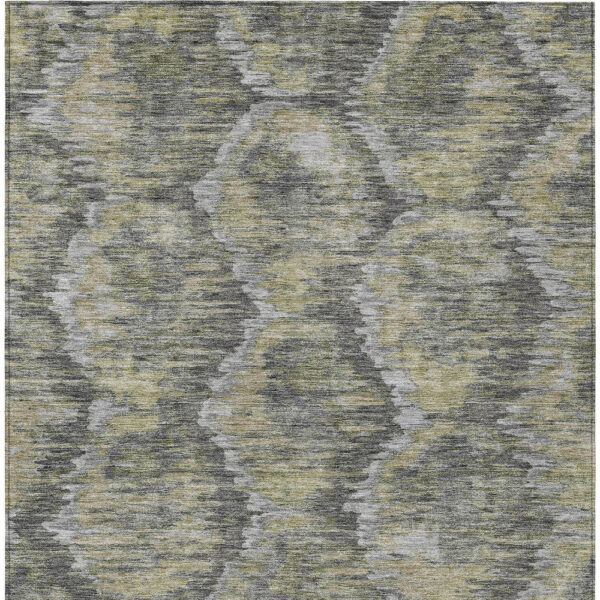 10' X 14' Gray Silver And Wheat Abstract Washable Indoor Outdoor Area Rug