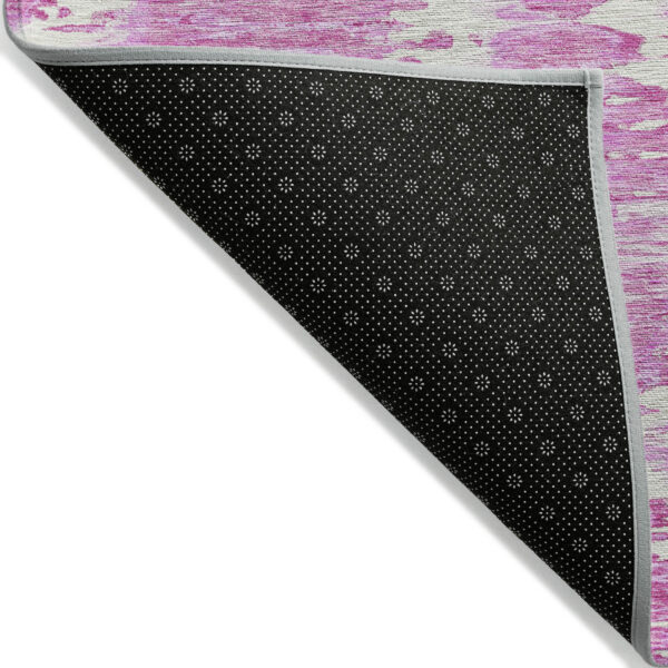 8' X 10' Pink Blush And Mauve Abstract Washable Indoor Outdoor Area Rug