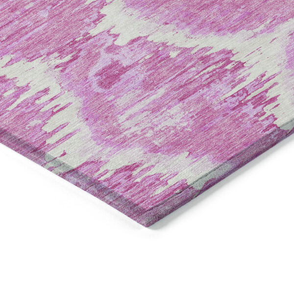 8' X 10' Pink Blush And Mauve Abstract Washable Indoor Outdoor Area Rug