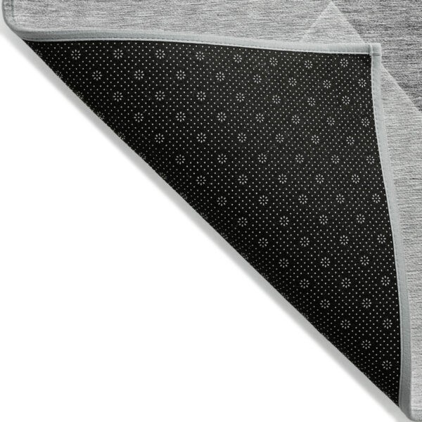 10' X 14' Gray Silver And Charcoal Abstract Washable Indoor Outdoor Area Rug