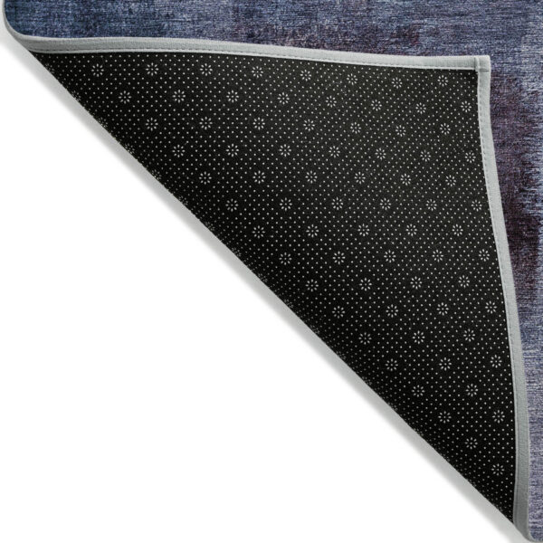 10' X 14' Navy Blue And Sky Blue Abstract Washable Indoor Outdoor Area Rug