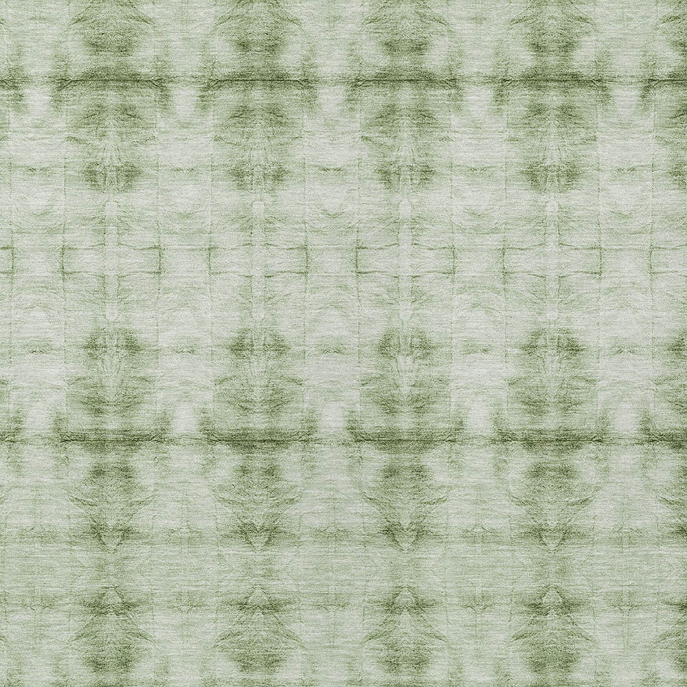 8' X 10' Sage And Green Geometric Washable Indoor Outdoor Area Rug