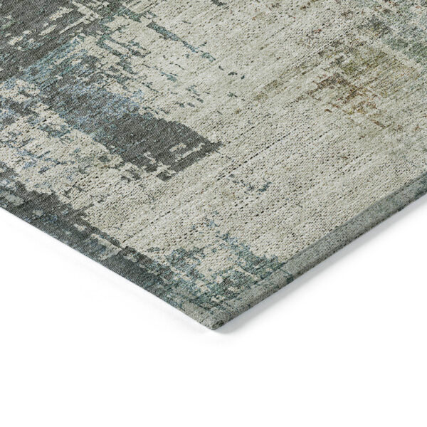 9' X 12' Sage Beige And Brown Abstract Washable Indoor Outdoor Area Rug