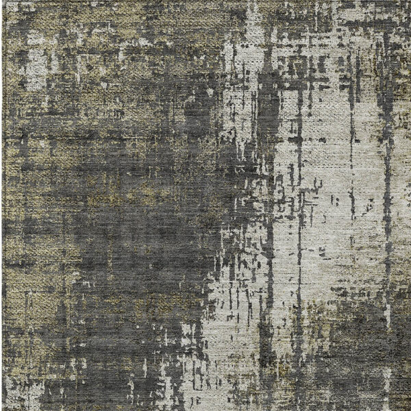 10' X 14' Taupe Beige And Olive Green Abstract Washable Indoor Outdoor Area Rug