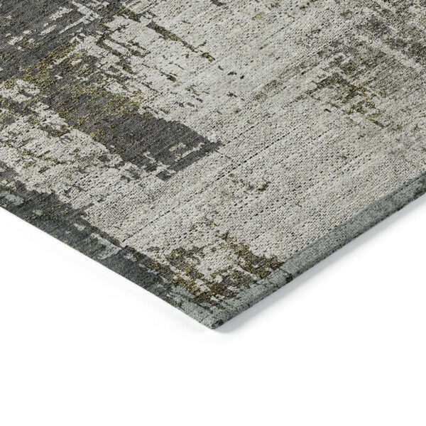 10' X 14' Taupe Beige And Olive Green Abstract Washable Indoor Outdoor Area Rug
