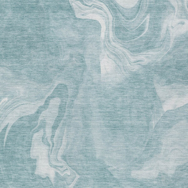 10' X 14' Teal Blue And Aqua Abstract Washable Indoor Outdoor Area Rug