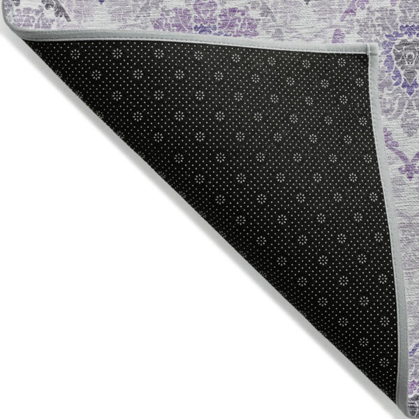 10' X 14' Purple Lavender And Gray Medallion Washable Indoor Outdoor Area Rug