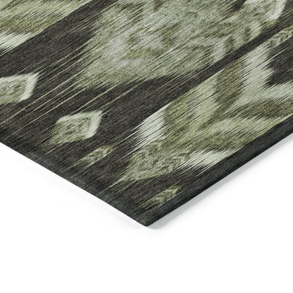 10' X 14' Olive Green And Artichoke Green Southwestern Washable Indoor Outdoor Area Rug