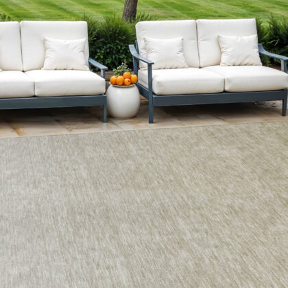 10' X 14' Beige Tan And Taupe Ombre Washable Indoor Outdoor Area Rug