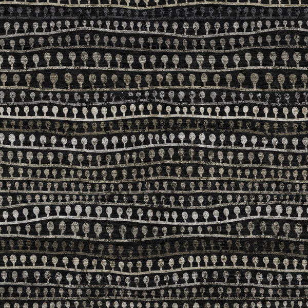 5' X 8' Taupe Charcoal And Gray Striped Washable Indoor Outdoor Area Rug