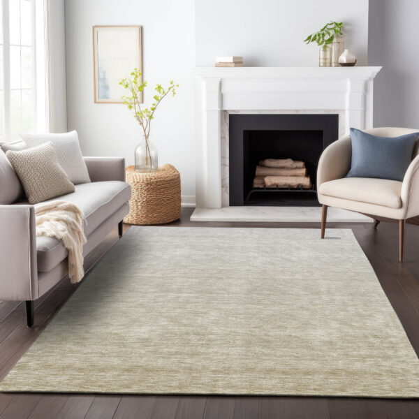 3' X 5' Beige Tan And Taupe Ombre Washable Indoor Outdoor Area Rug