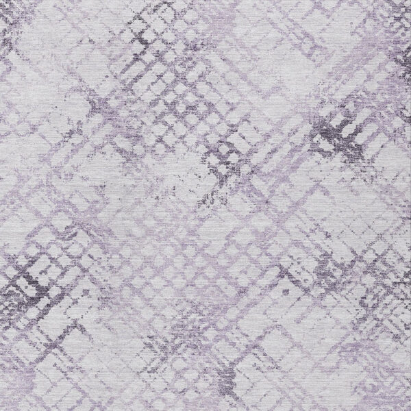 3' X 5' Purple Lavender And Silver Geometric Washable Indoor Outdoor Area Rug
