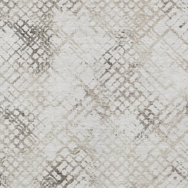 9' X 12' Taupe Beige And Brown Geometric Washable Indoor Outdoor Area Rug