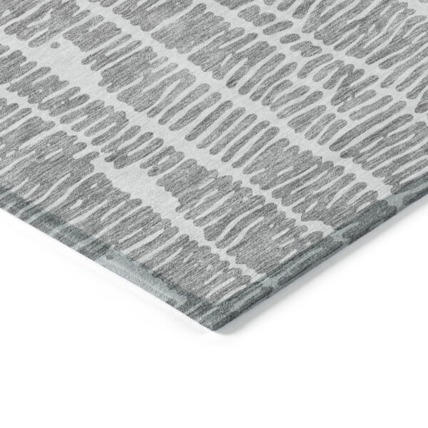 10' X 14' Gray And Ivory Abstract Washable Indoor Outdoor Area Rug