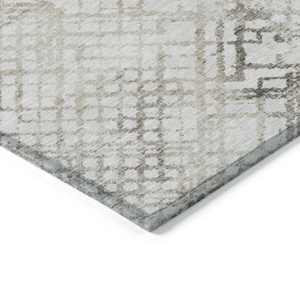 9' X 12' Taupe Beige And Brown Geometric Washable Indoor Outdoor Area Rug