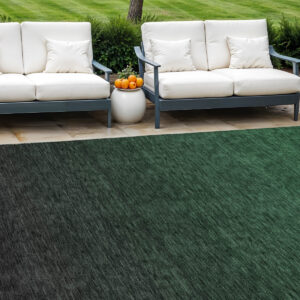 8' X 10' Emerald And Charcoal Abstract Washable Indoor Outdoor Area Rug