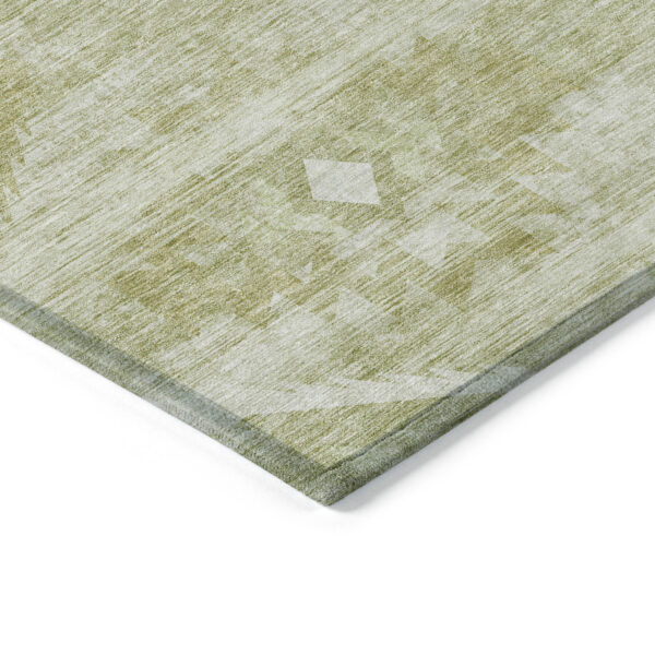 5' X 8' Sage Artichoke Green And Mint Green Southwestern Washable Indoor Outdoor Area Rug
