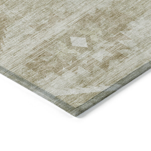 10' X 14' Taupe Beige And Tan Southwestern Washable Indoor Outdoor Area Rug
