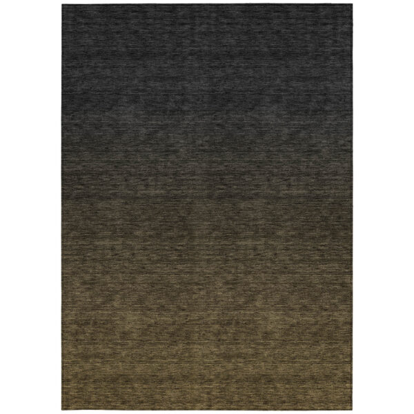 9' X 12' Gray And Brown Abstract Washable Indoor Outdoor Area Rug