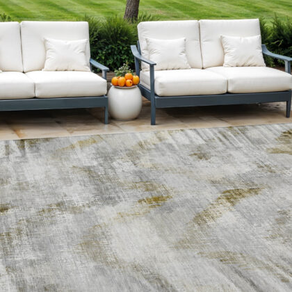 9' X 12' Taupe Gray And Brown Abstract Washable Indoor Outdoor Area Rug