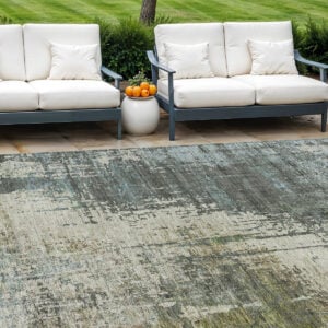 9' X 12' Sage Beige And Brown Abstract Washable Indoor Outdoor Area Rug