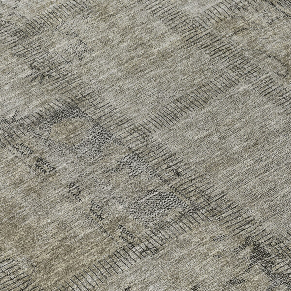 8' X 10' Taupe Brown And Beige Patchwork Washable Indoor Outdoor Area Rug