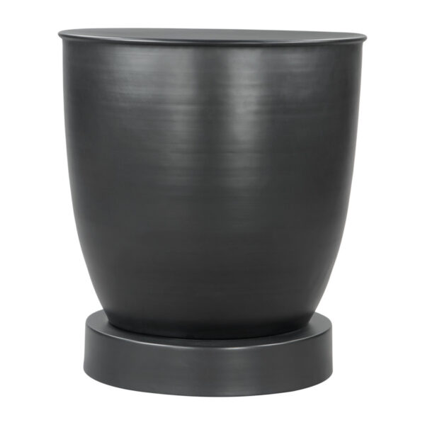 20" Black Iron Round Pedestal End Table