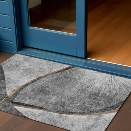 3' X 5' Gray Chocolate And Silver Abstract Washable Indoor Outdoor Area Rug