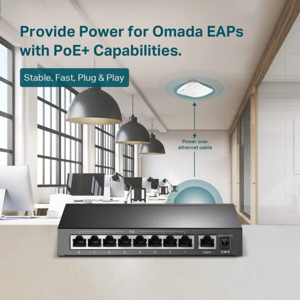TP-Link TL-SF1009P - 9-Port 10/100Mbps Desktop Switch with 8-Port PoE+