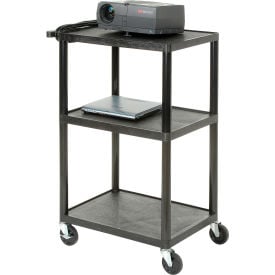 Plastic Audio Visual & Instrument Cart 32 X 24 X 54 Three Shelves