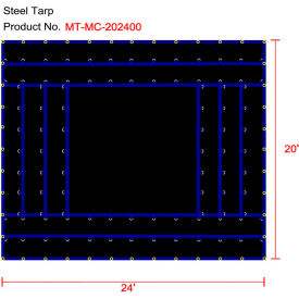 Xtarps MT-MC15-B2024 Flatbed Truck Tarp Light Weight Machinery Tarp 20'W x 24'L Black