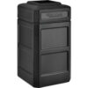 Global Industrial™ Square Plastic Waste Receptacle With Flat Lid 42 Gallon Black